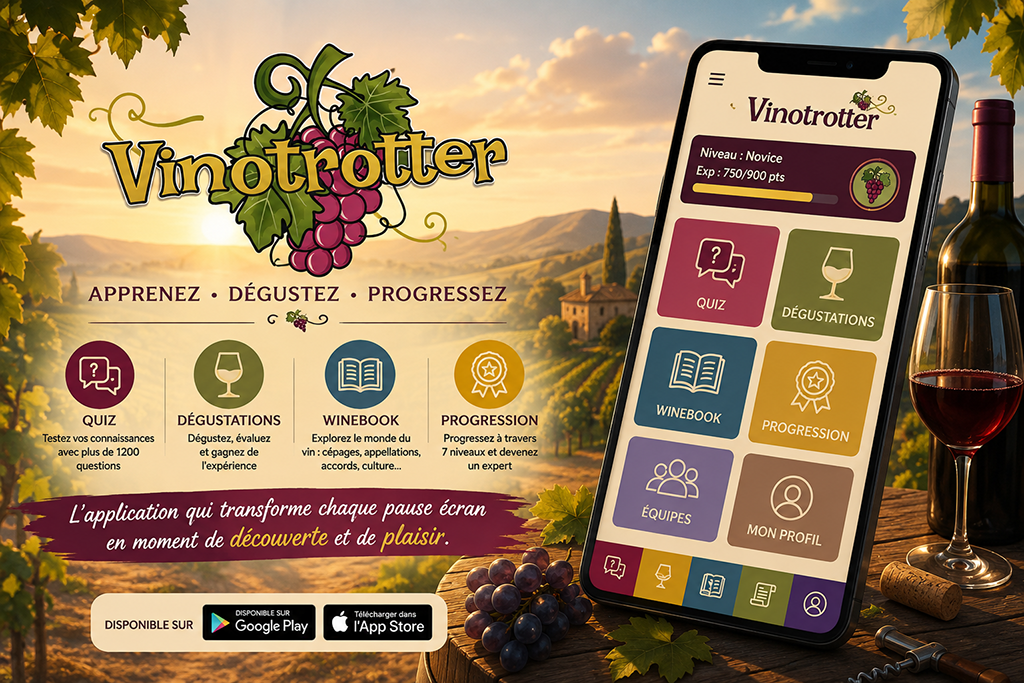 Vinotrotter, application mobile ludique dédiée à l’apprentissage et à la dégustation du vin