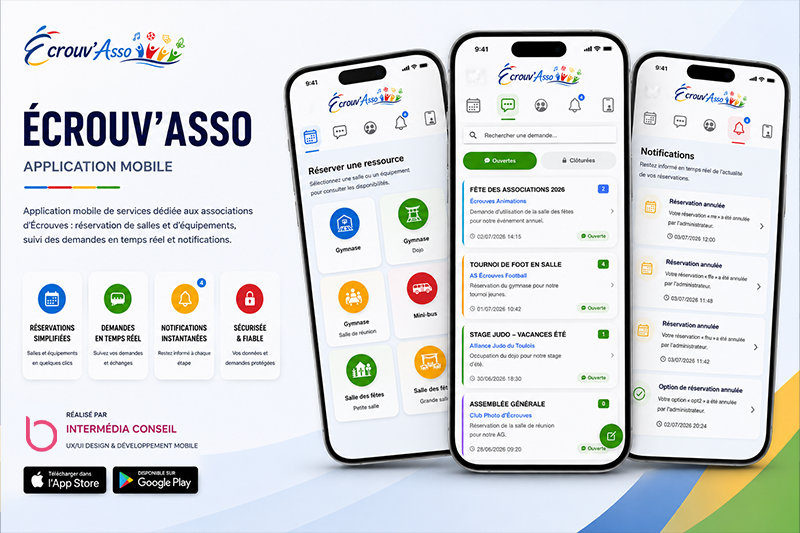 Écrouv'Asso, application mobile de gestion des associations pour la Ville d'Écrouves